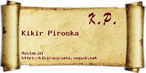 Kikir Piroska névjegykártya